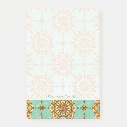 Ornamentales Muster Post-it Klebezettel (Vorderseite)