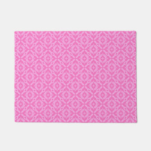 Ornamentales Rosa Damast Brustkrebs-Bewusstsein Fußmatte