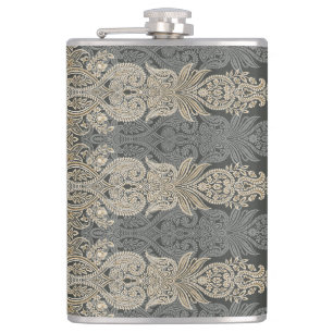 Ornamentales traditionelles Paisley-Design Flachmann