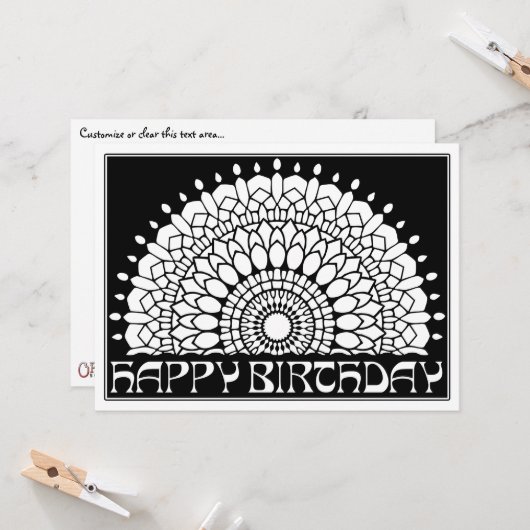 OrnaMENTALs Happy Birthday Mandala Farbe Ihre eige Karte (Vorderseite/Rückseite Beispiel)