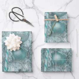 Ornamente Aquamariner Grüner Weihnachtsbaum Geschenkpapier Set