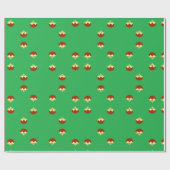 Ornamente auf Grün Geschenkpapier (Flach)