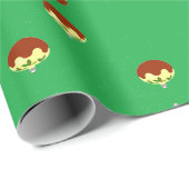 Ornamente auf Grün Geschenkpapier (Rolleneckpunkt)