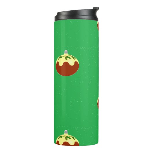 Ornamente auf Grün Thermosbecher (Nach links gedreht)