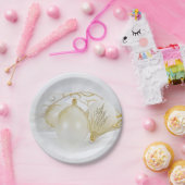 Ornamente aus Gold und Weiß-Glitzer Pappteller (Party)