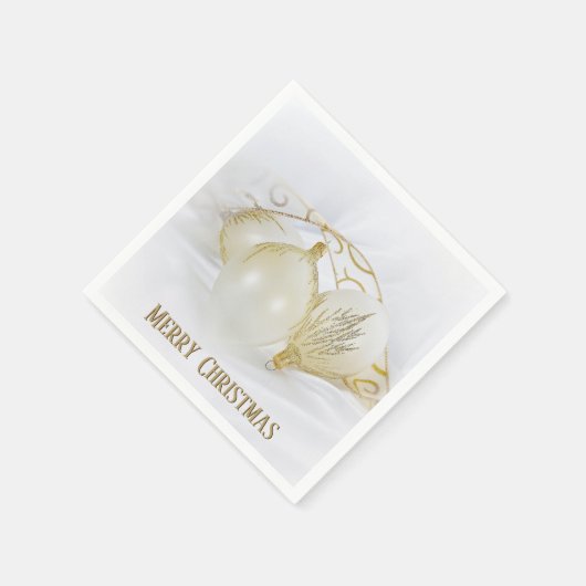 Ornamente aus Gold und Weiß-Glitzer Serviette (Ecke)