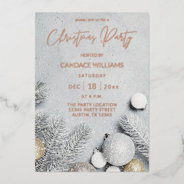 Ornamente & Blätter Weihnachten Party Folieneinladung
