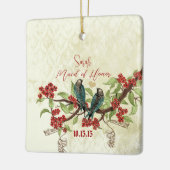 Ornamente der Roten Vintagen Vögel Trauzeugin (Links)