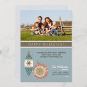 Ornamente Familienurlaubskarte (Schokolade/Blau) Feiertagskarte (Vorne/Hinten)