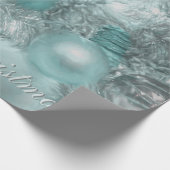 Ornamente Frohe Weihnachten Aquamarinen Grüne Bäum Geschenkpapier (Ecke)