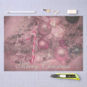 Ornamente Frohe Weihnachten Rosa Silver Holiday Ba Seidenpapier (Handwerk)