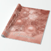 Ornamente Frohe Weihnachtsbaume Rose Goldener Urla Geschenkpapier (Ungerollt)