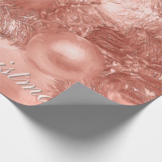 Ornamente Frohe Weihnachtsbaume Rose Goldener Urla Geschenkpapier (Ecke)