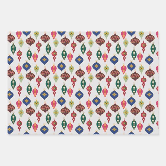 Ornamente Galore: Weihnachtsgeschenk Wrap Delight Geschenkpapier Set (Vorderseite)