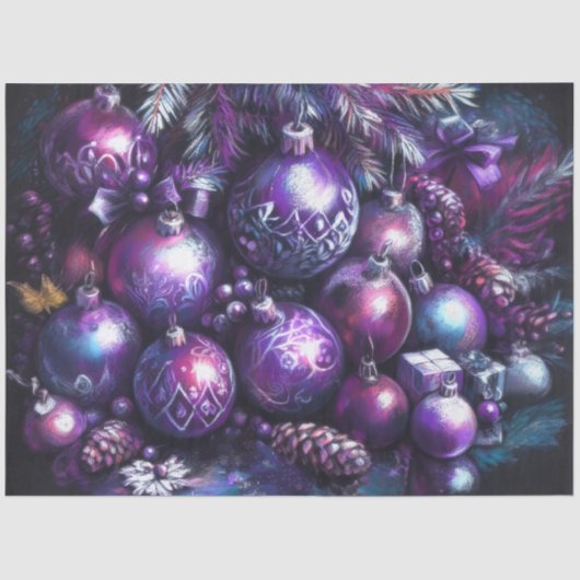 Ornamente in Schattierungen Lila Khalks Seidenpapier (Vorderseite)