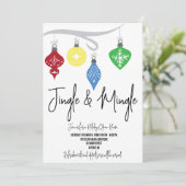 Ornamente Jingle & Mingle Holiday Open House Einladung (Stehend Vorderseite)