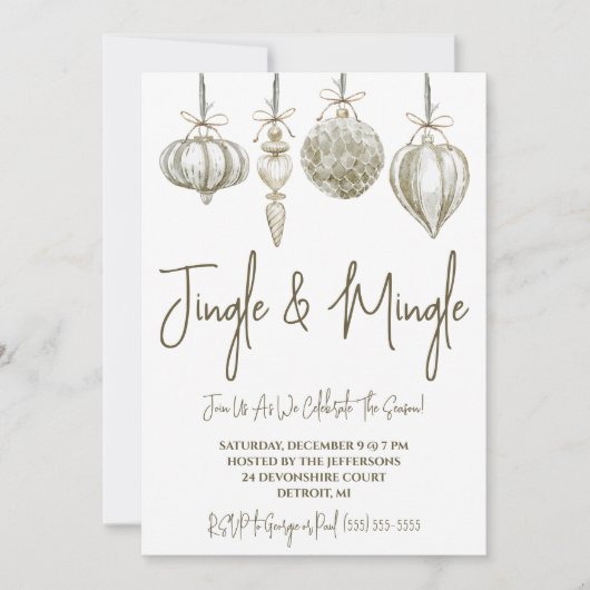Ornamente Jingle & Mingle Holiday Open House Invit Einladung (Vorderseite)