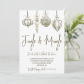 Ornamente Jingle & Mingle Holiday Open House Invit Einladung (Stehend Vorderseite)