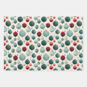 Ornamente, Kiefernbäume Weihnachtsmuster Aquarell Geschenkpapier Set (Vorderseite)