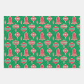 Ornamente Poinsettias Snowflake Dots Weihnachten Geschenkpapier Set (Vorderseite)