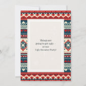 Ornamente Red Bow Ugly Sweater Feier Einladung (Rückseite)