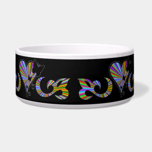 Ornamente Regenbogenherz mit Lily und Schmetterlin Napf