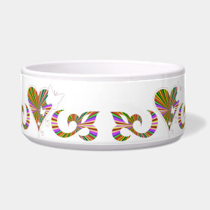 Ornamente Regenbogenherz mit Schmetterling und Lil Napf