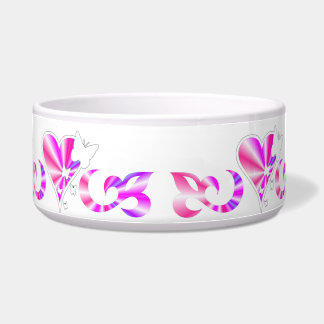 Ornamente Regenbogenherz mit Schmetterling und Lil Napf