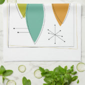 Ornamente Retro Mitte Jahrhundert Küchentuch (Gefaltet)