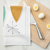 Ornamente Retro Mitte Jahrhundert Küchentuch (Viertel Falte)