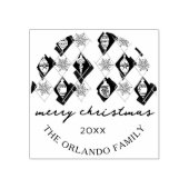 Ornamente Schneeflocken Frohe Weihnachtsschrift Gummistempel (Prägung)