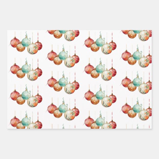 Ornamente, Schneehäuser und Weihnachten Kariert Geschenkpapier Set (Vorderseite)