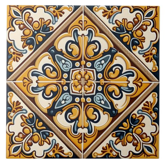 Ornamente Spanisch Traditionell Fliese (Vorderseite)