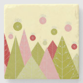 Ornamente und Bäume Weihnachten Steinuntersetzer (Vorderseite)