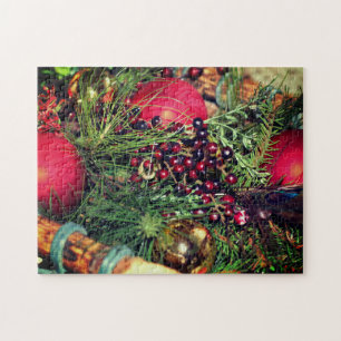 Ornamente und Beeren Weihnachtsfeiertag Puzzle