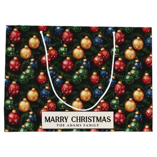 Ornamente und Kiefernbrunnen Brauch süß Weihnachte Große Geschenktüte (Rückseite)