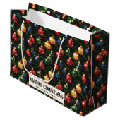 Ornamente und Kiefernbrunnen Brauch süß Weihnachte Große Geschenktüte (Vorderseite Schrägansicht)