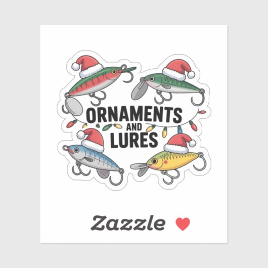 Ornamente und Lures Weihnachten Aufkleber (Blatt)