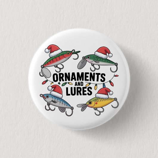 Ornamente und Lures Weihnachten Button (Vorderseite)