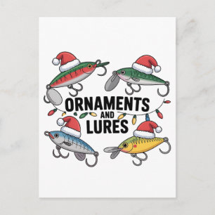 Ornamente und Lures Weihnachten Einladungspostkarte