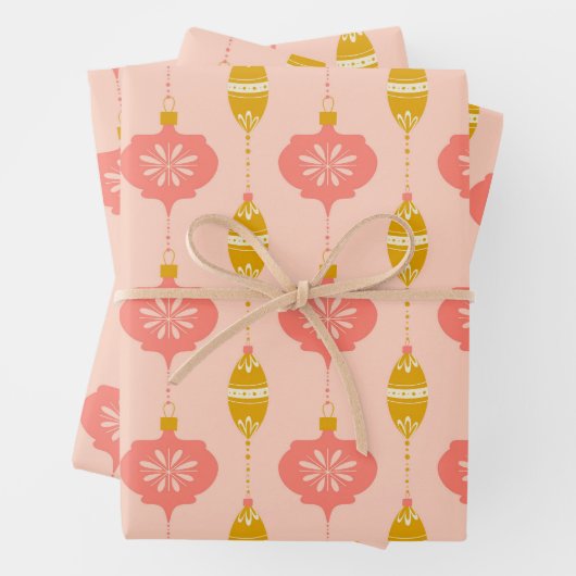Ornamente und Perlen Rosa Geschenkpackung 3 Packun Geschenkpapier Set (Beispiel)