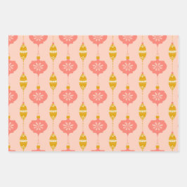 Ornamente und Perlen Rosa Geschenkpackung 3 Packun Geschenkpapier Set