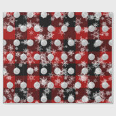 Ornamente und Schneeflocken auf Karierten Geschenkpapier (Flach)
