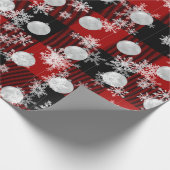 Ornamente und Schneeflocken auf Karierten Geschenkpapier (Ecke)