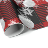 Ornamente und Schneeflocken auf Karierten Geschenkpapier (Rolleneckpunkt)