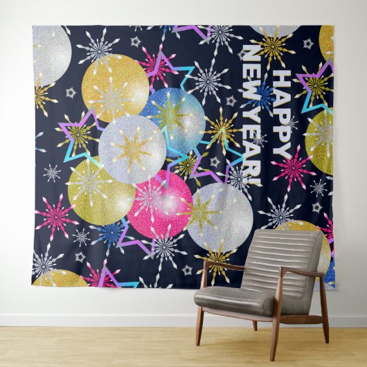 Ornamente und Schneeflocken Feiertag Wandteppich (Beispiel (Horizontal))