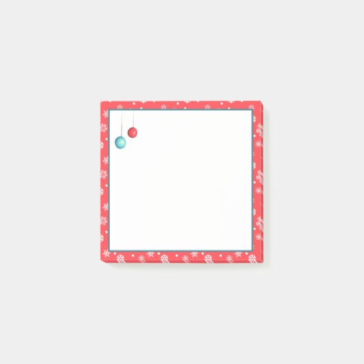 Ornamente und Schneeflocken Weihnachten Post-it Klebezettel (Vorderseite)