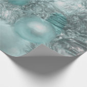 Ornamente Weihnachten Aquamariner Grüner Silberbau Geschenkpapier (Ecke)