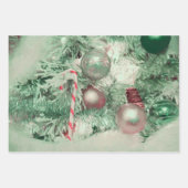 Ornamente Weihnachten Grün Rosa Weihnachtsbaum Geschenkpapier Set (Vorderseite 3)