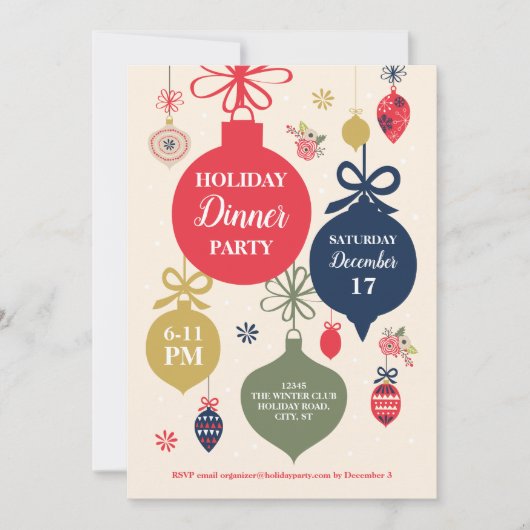 Ornamente Weihnachtsfeier Einladung (Vorderseite)